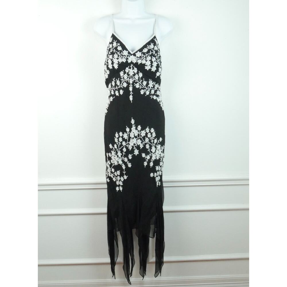 Y2K Sean Collection Prom Dress Silk Beaded Fairy Babydoll Vintage Whimsigoth L